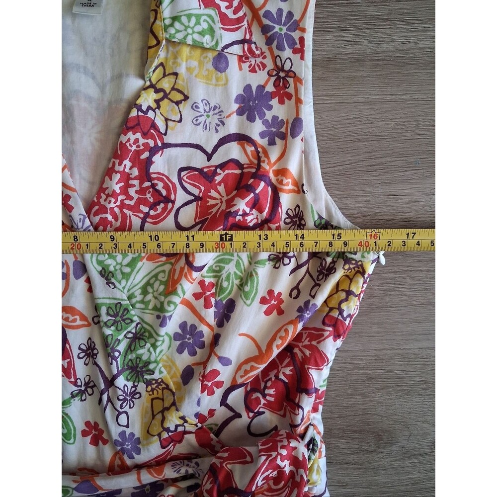 Talbots Dress Floral Collared Sleeveless Belted Summer Size 6 - Picture 9 of 10